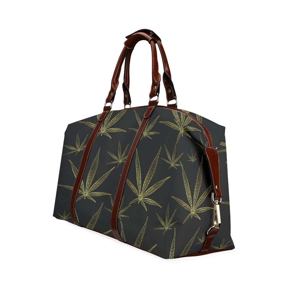 golden leaf pattern Classic Travel Bag (Model 1643)