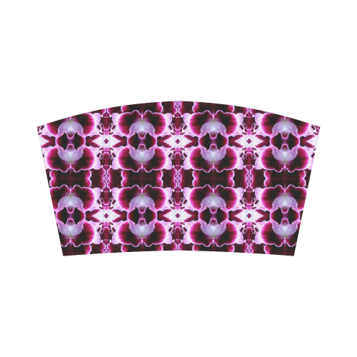 Purple White Flower Abstract Pattern Bandeau Top