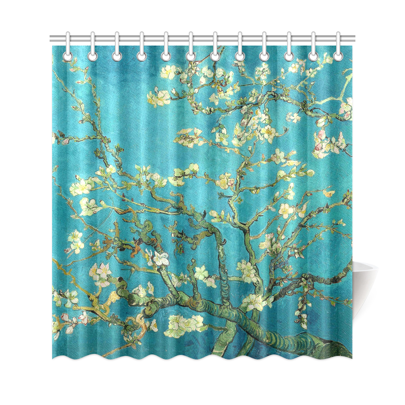 Vincent Van Gogh Blossoming Almond Tree Floral Art Shower Curtain 69"x72"