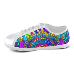 Rainbow Mandala Tangle by ArtformDesigns Women's Canvas Shoes (Model 016)