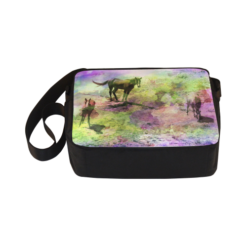 watercolor horses by Martina Webster Classic Cross-body Nylon Bags (Model 1632)