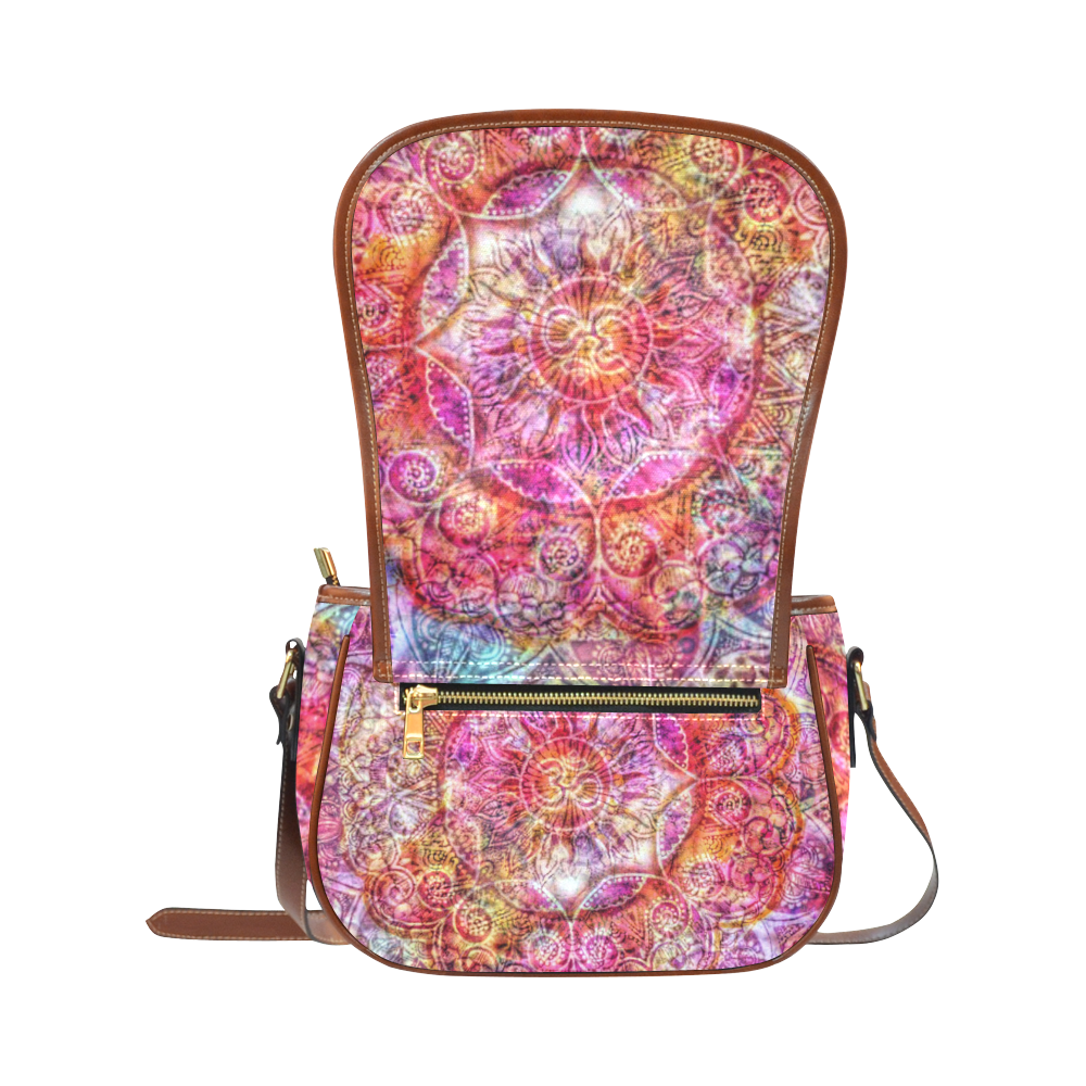 Peace Mandala Saddle Bag/Small (Model 1649) Full Customization