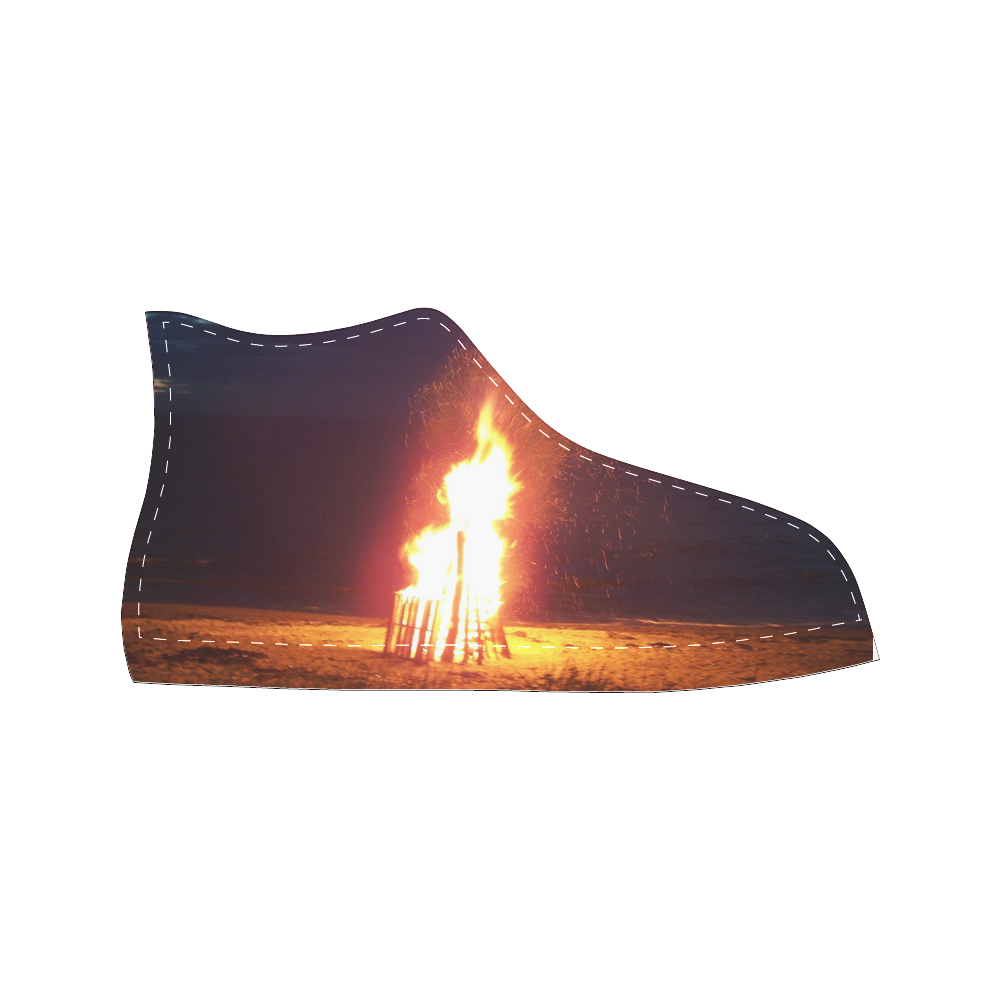 Beach Bonfire Blazing Men’s Classic High Top Canvas Shoes /Large Size (Model 017)