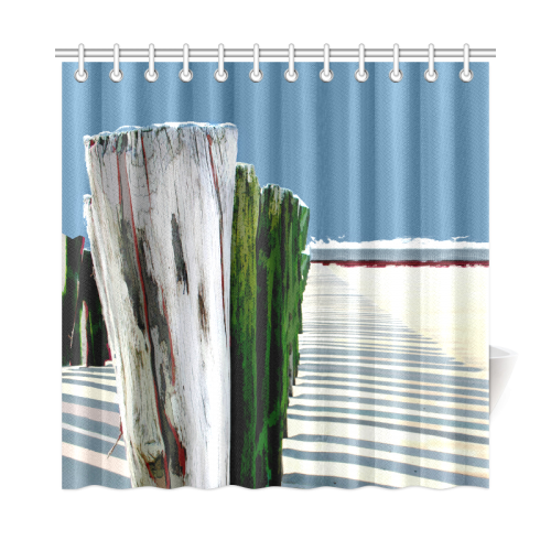 Abstract Beach Fence on the Dunes Shower Curtain 72"x72"