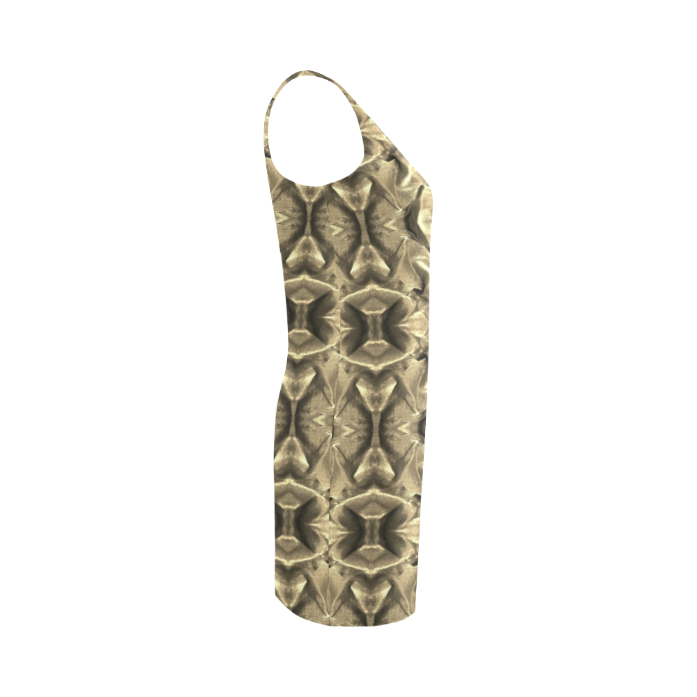 Gold Fabric Pattern Design Medea Vest Dress (Model D06)