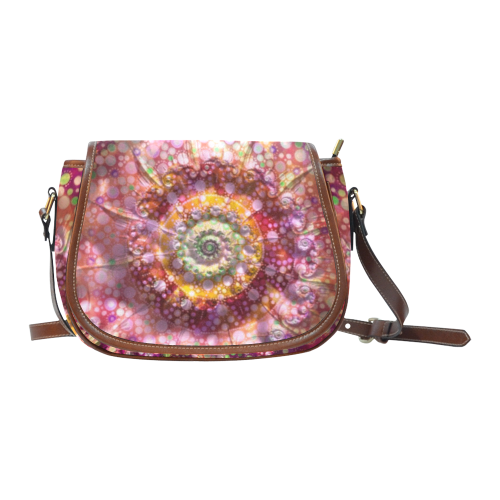Magnificent Mandala Spiral Saddle Bag/Small (Model 1649) Full Customization