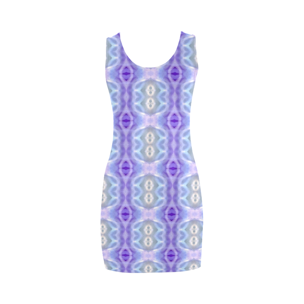 Light Blue Purple White Girly Pattern Medea Vest Dress (Model D06)