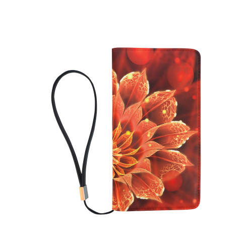 Clutch Purse - Red Dahlia Fractal Flower with Beautiful Bokeh Men's Clutch Purse （Model 1638）