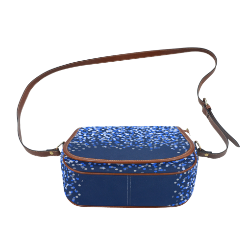 Blue Faux Glitter Saddle Bag/Small (Model 1649) Full Customization