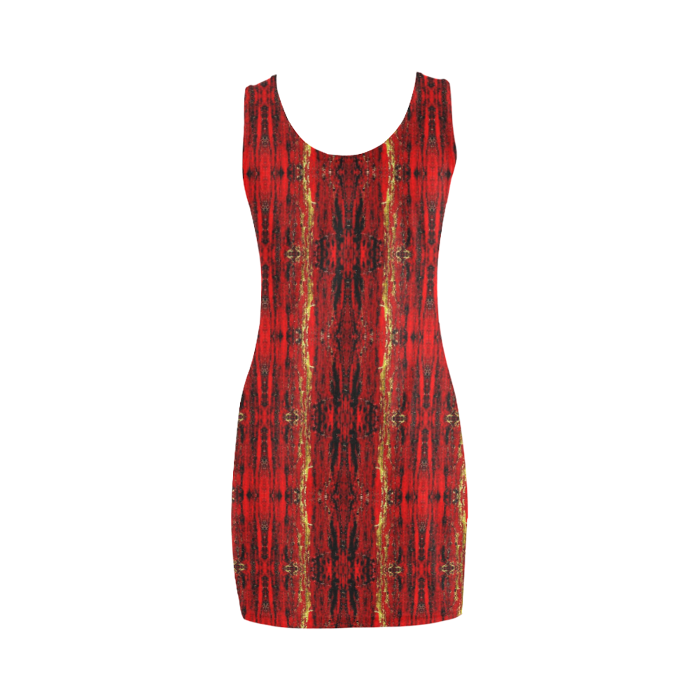 Red Gold, Old Oriental Pattern Medea Vest Dress (Model D06)
