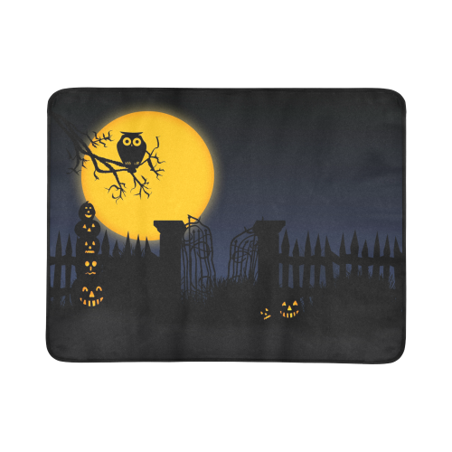 Happy Halloween with  a owl in the night Beach Mat 78"x 60"