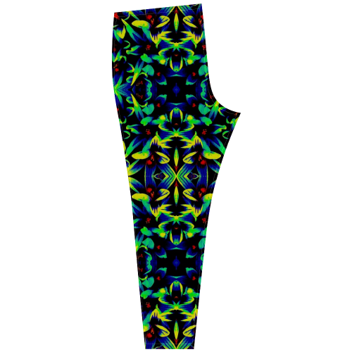 Cool Green Blue Yellow Design Cassandra Women's Leggings (Model L01)