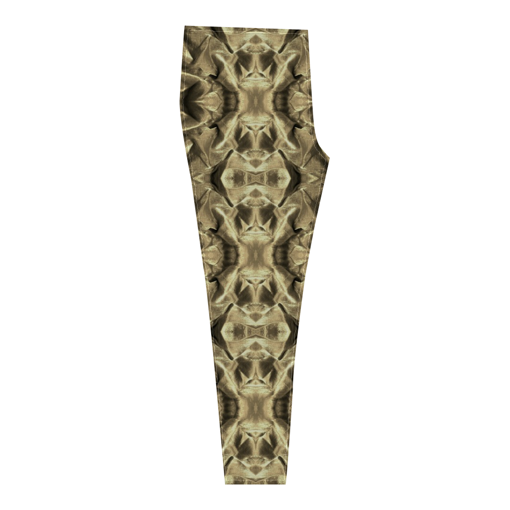 Gold Fabric Pattern Design Cassandra Women's Leggings (Model L01)