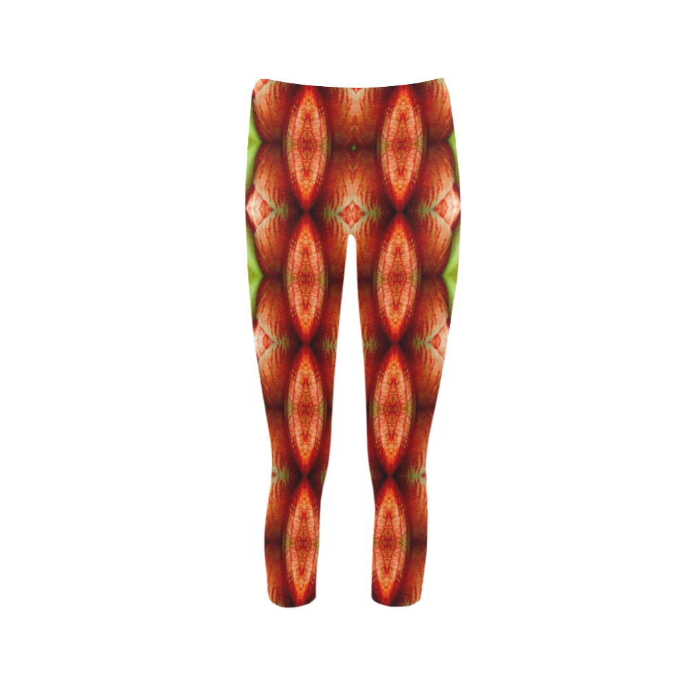 Melons Pattern Abstract Capri Legging (Model L02)