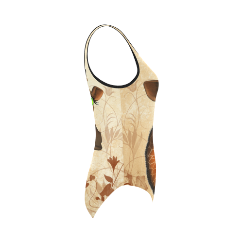 Funny, cute giraffe with fairy Vest One Piece Swimsuit (Model S04)