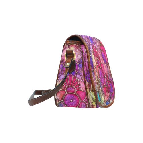 Royal Magenta Mandala Saddle Bag/Small (Model 1649) Full Customization