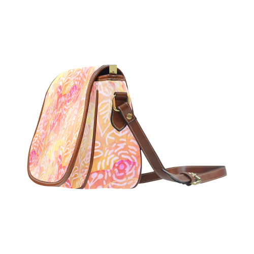 Sunny Floral Watercolor Saddle Bag/Small (Model 1649) Full Customization
