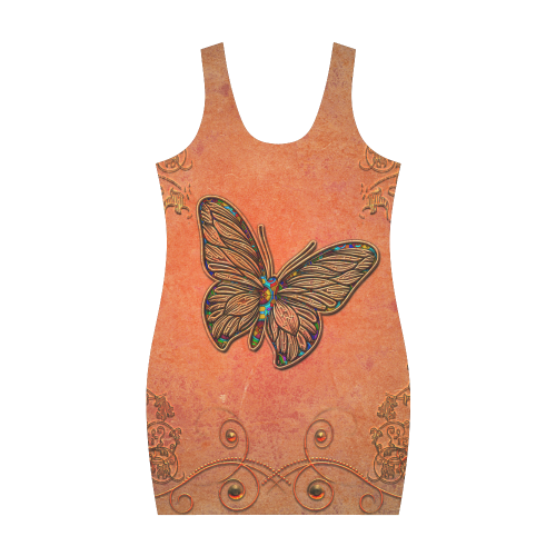 Wonderful butterflies, decorative design Medea Vest Dress (Model D06)