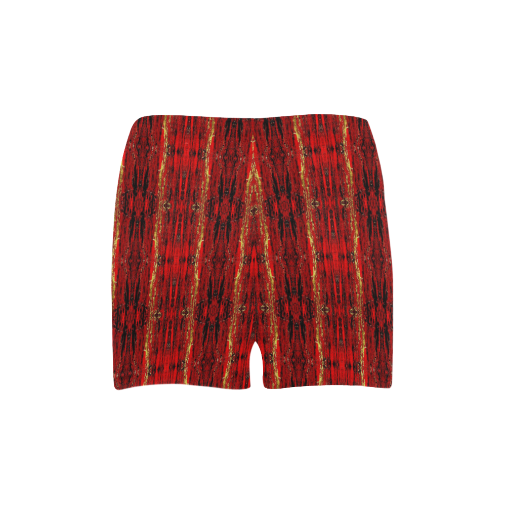 Red Gold, Old Oriental Pattern Briseis Skinny Shorts (Model L04)