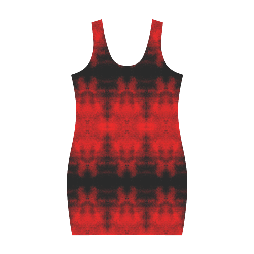 Red Black Gothic Pattern Medea Vest Dress (Model D06)