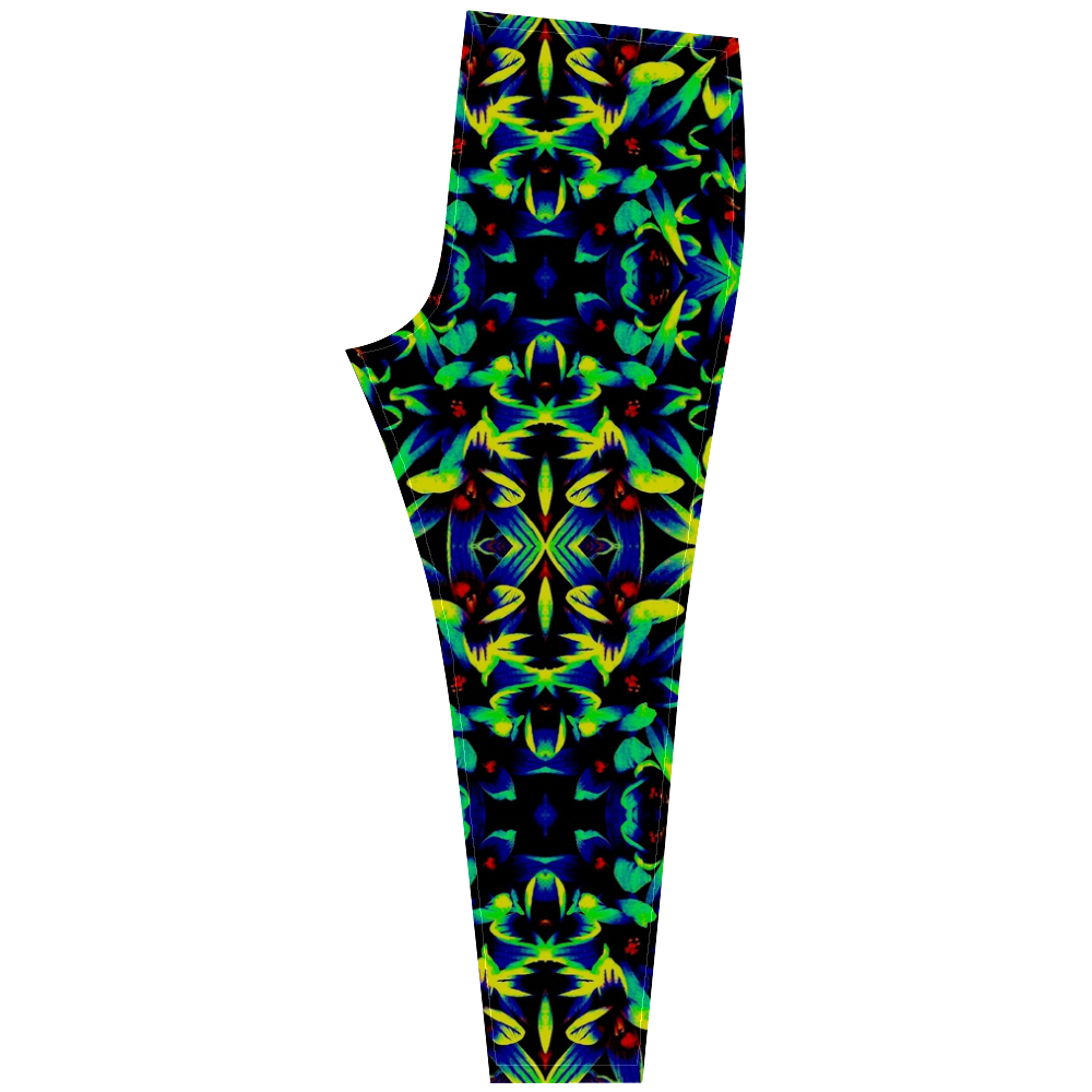 Cool Green Blue Yellow Design Cassandra Women's Leggings (Model L01)