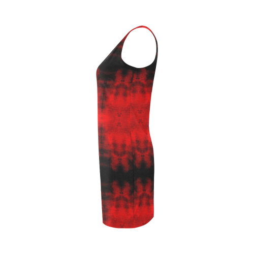 Red Black Gothic Pattern Medea Vest Dress (Model D06)