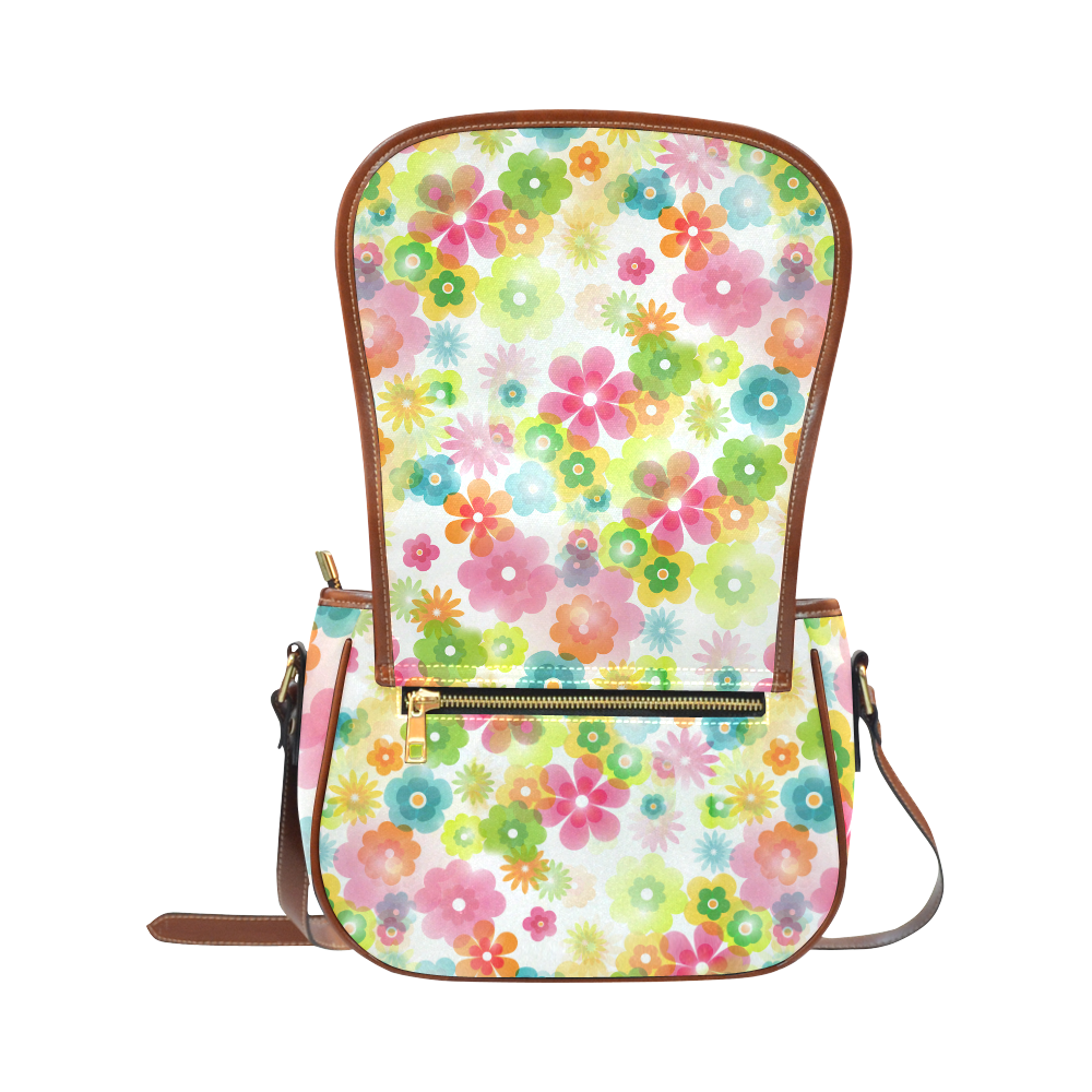 Flowers In A Dream Saddle Bag/Small (Model 1649) Full Customization
