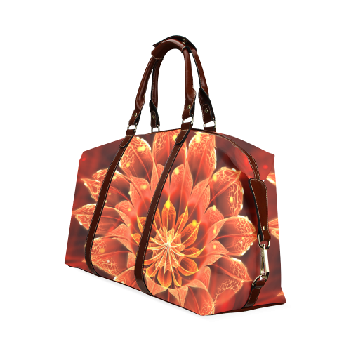 Classic Travel Bag - Red Dahlia Fractal Flower with Beautiful Bokeh Classic Travel Bag (Model 1643)