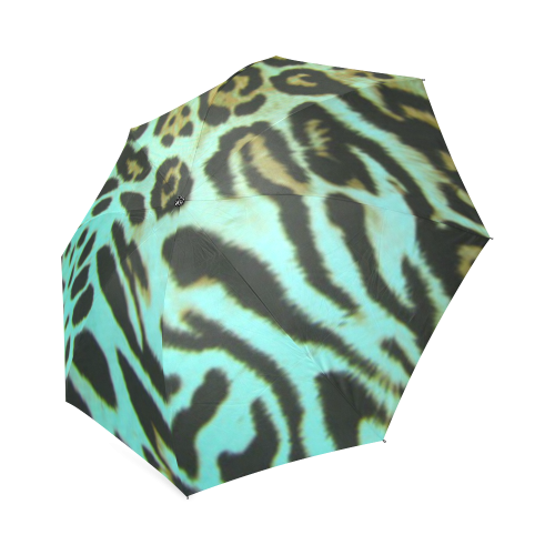 Green Animal Print Foldable Umbrella (Model U01)