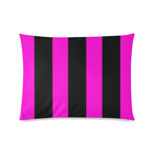 Pink Black Stripes Custom Picture Pillow Case 20"x26" (one side)