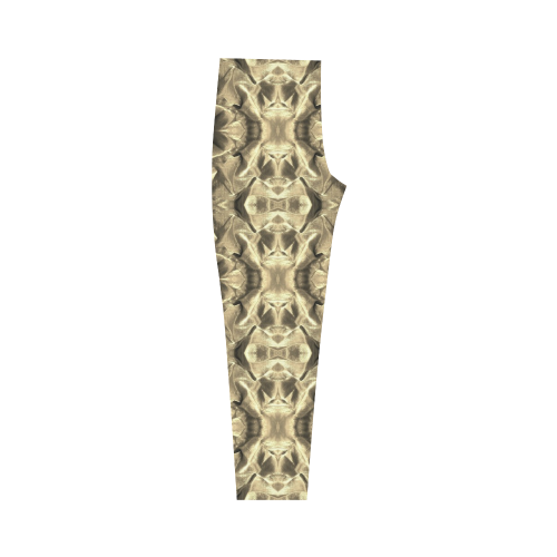 Gold Fabric Pattern Design Capri Legging (Model L02)