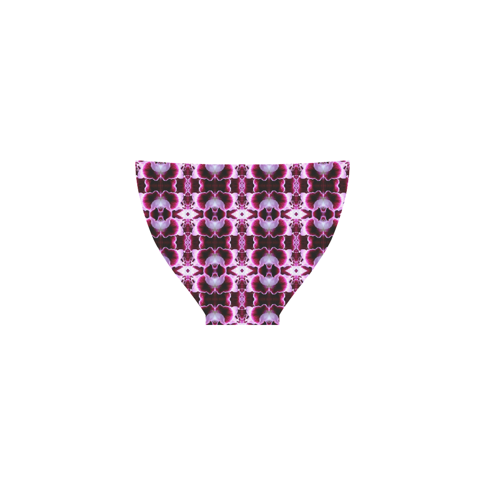 Purple White Flower Abstract Pattern Custom Bikini Swimsuit