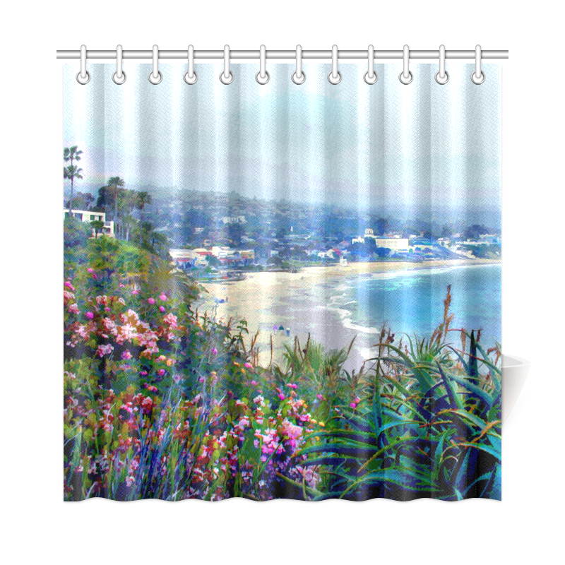 California Riviera Coast from Cliff Shower Curtain 72"x72"