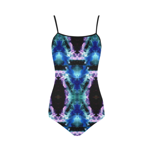 Blue, Light Blue, Metallic Diamond Pattern Strap Swimsuit ( Model S05)