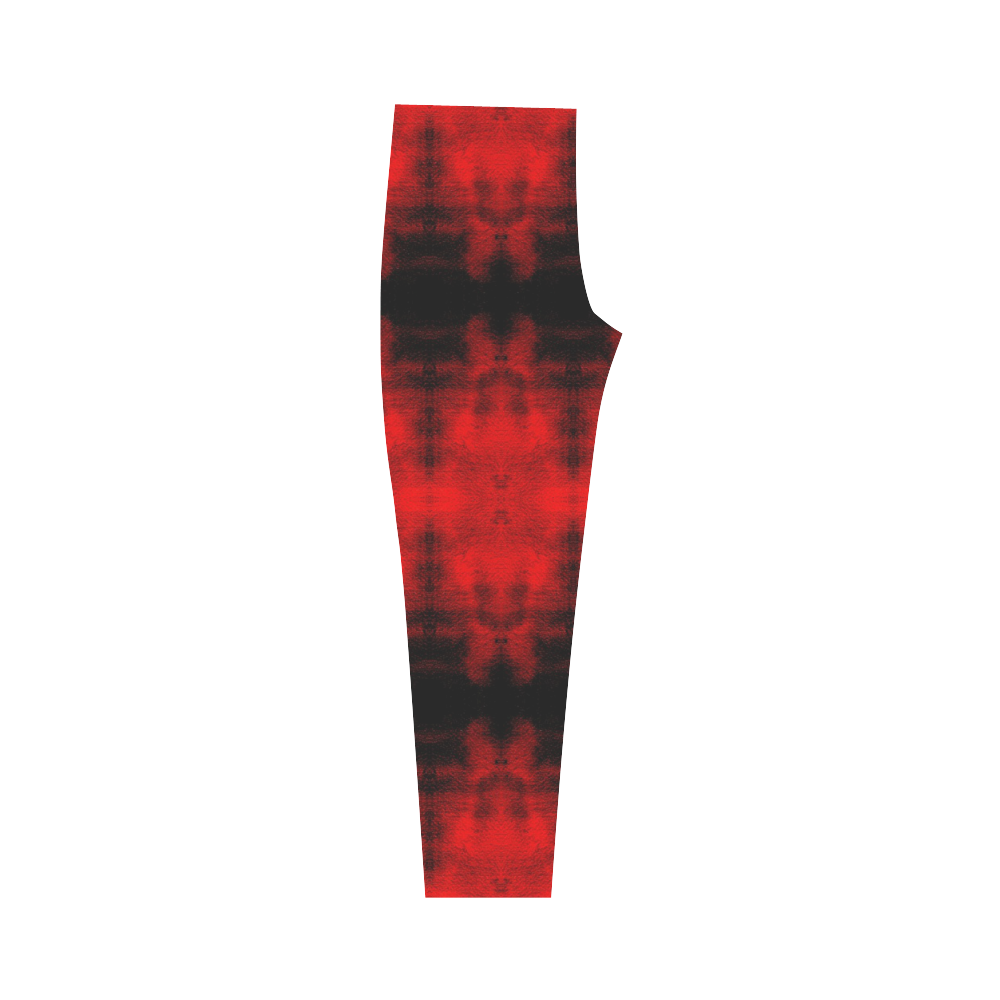 Red Black Gothic Pattern Capri Legging (Model L02)