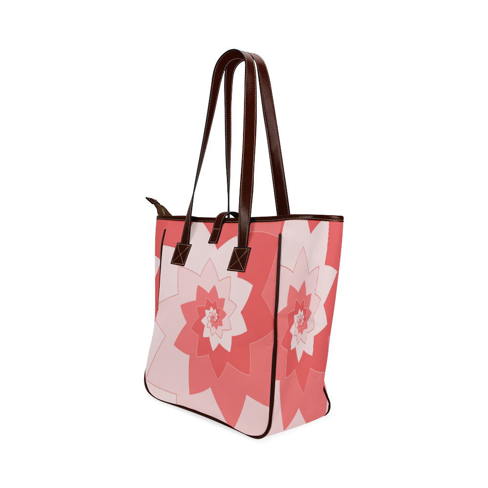 Flower Blossom Spiral Design  Rose Pink Classic Tote Bag (Model 1644)