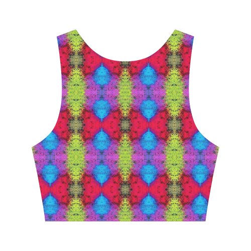 Colorful Painting Goa Pattern Women's Crop Top (Model T42)