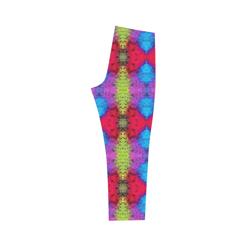 Colorful Painting Goa Pattern Capri Legging (Model L02)