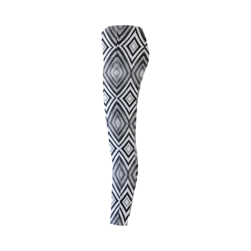black and white diamond pattern Cassandra Women's Leggings (Model L01)