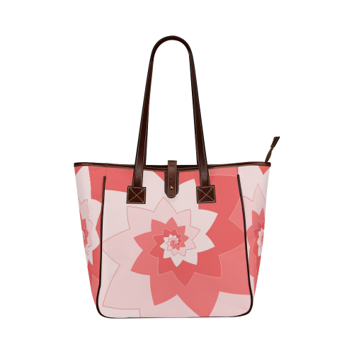 Flower Blossom Spiral Design  Rose Pink Classic Tote Bag (Model 1644)