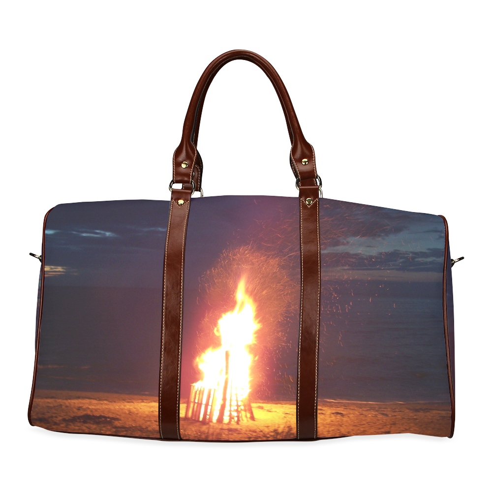 Beach Bonfire Blazing Waterproof Travel Bag/Large (Model 1639)