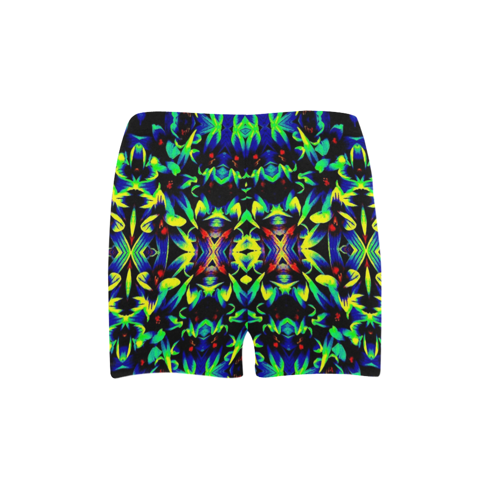 Cool Green Blue Yellow Design Briseis Skinny Shorts (Model L04)