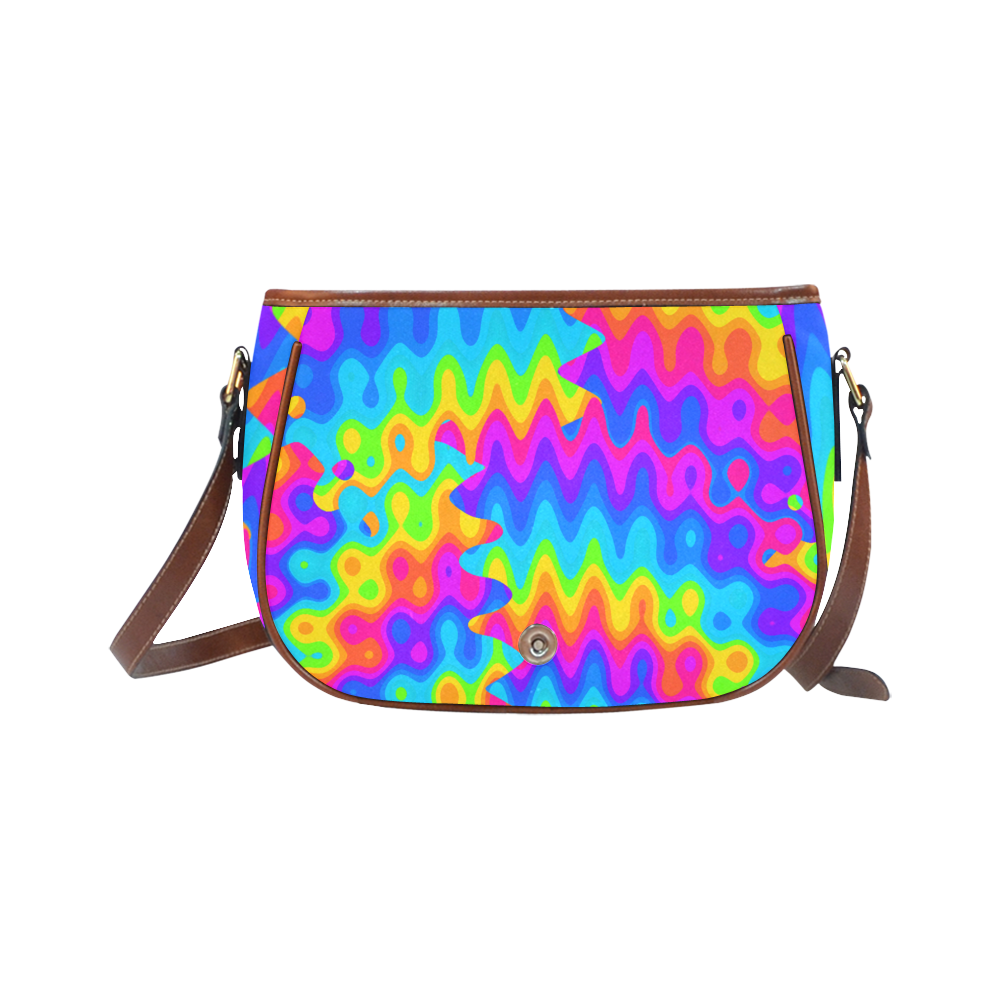 Amazing Acid Rainbow Saddle Bag/Small (Model 1649) Full Customization