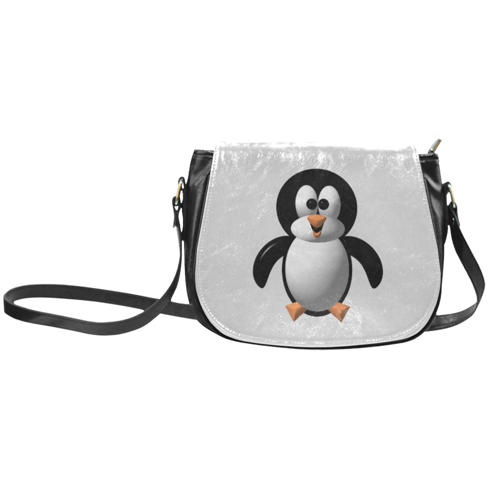 Cute Critters With Heart: Perky Penguin Classic Saddle Bag/Small (Model 1648)