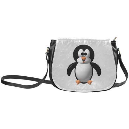 Cute Critters With Heart: Perky Penguin Classic Saddle Bag/Small (Model 1648)