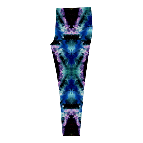 Blue, Light Blue, Metallic Diamond Pattern Cassandra Women's Leggings (Model L01)