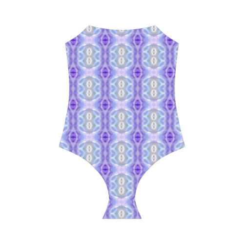 Light Blue Purple White Girly Pattern Strap Swimsuit ( Model S05)