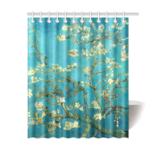 Vincent Van Gogh Blossoming Almond Tree Floral Art Shower Curtain 60"x72"