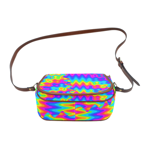 Amazing Acid Rainbow Saddle Bag/Small (Model 1649) Full Customization