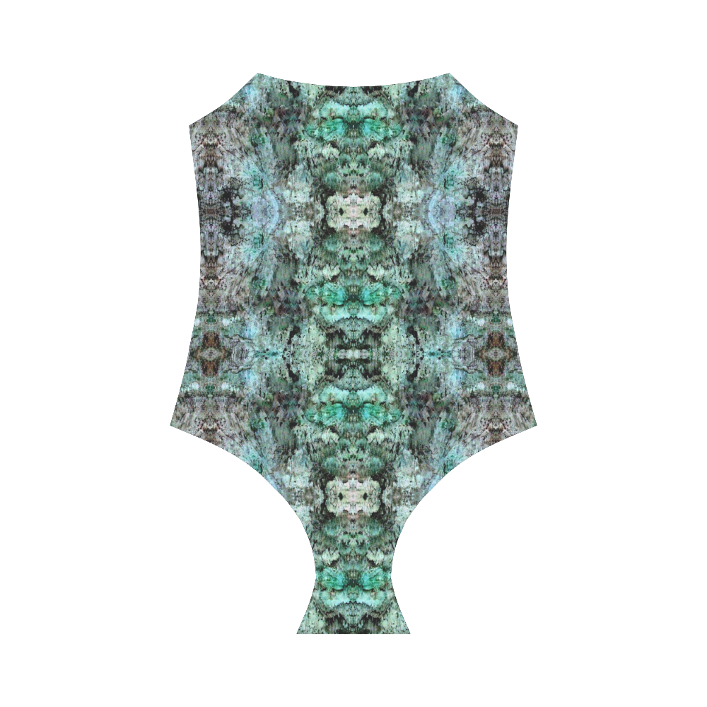 Green Black Gothic Pattern Strap Swimsuit ( Model S05)